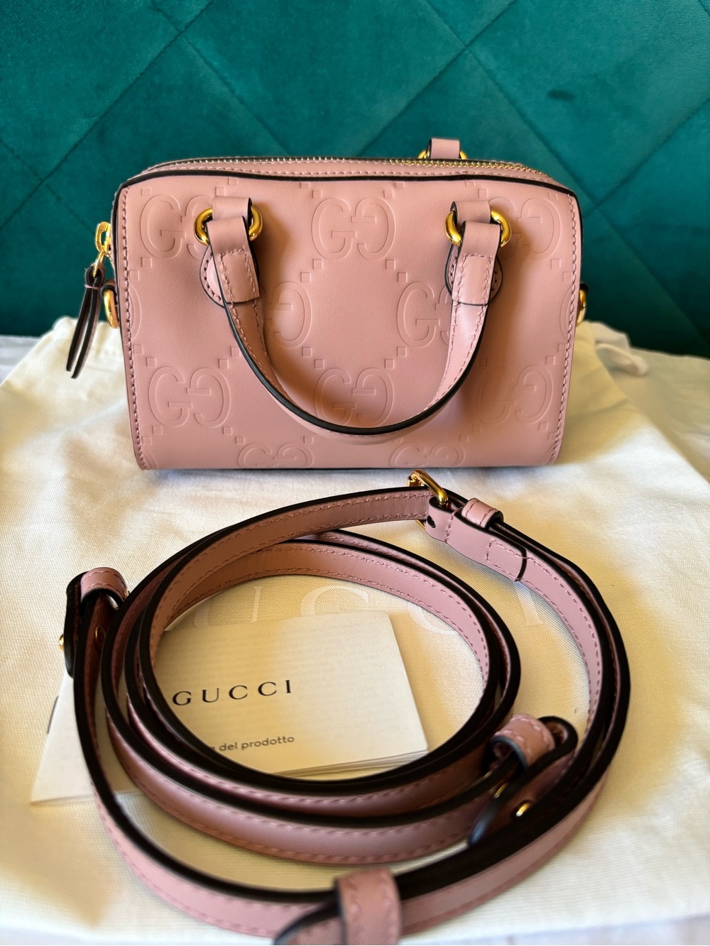 Gucci Blush Pink Mini Boston Bag with Detachable Strap